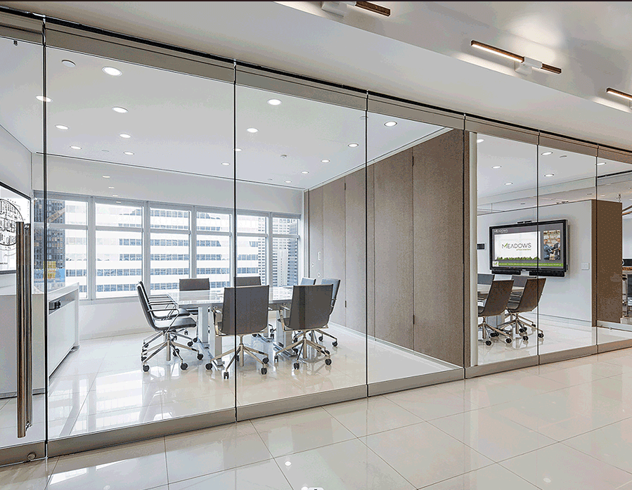 Office glass conference room, clear