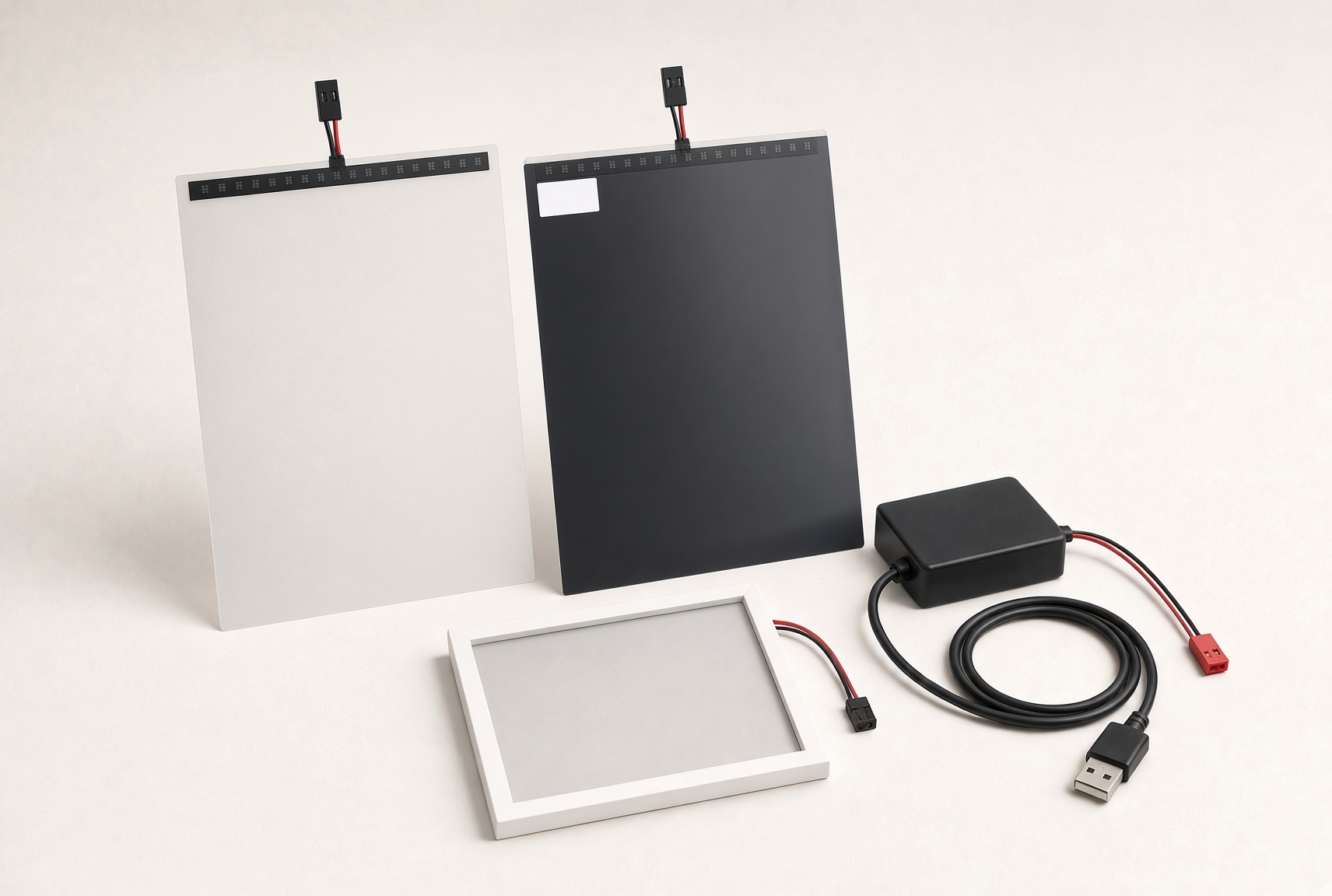 Smart Film, grey Dye Liquid Crystal Film, and a white frame sample
